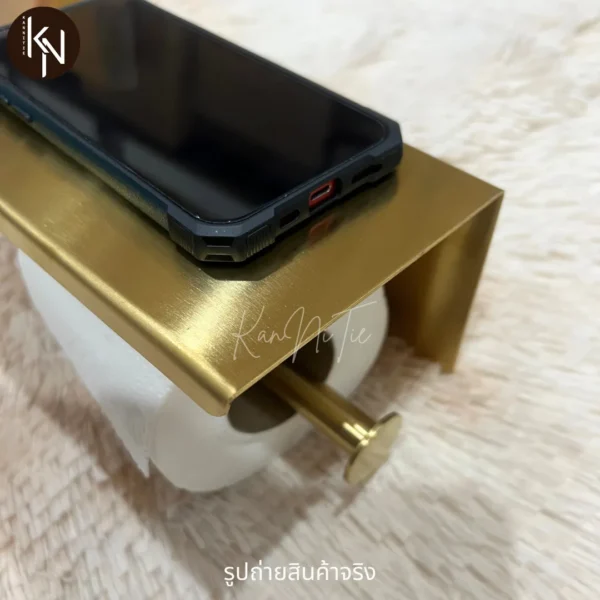 ที่ใส่กระดาษชำระสแตนเลส2ม้วนติดผนังพร้อมชั้นวางของตกแต่งต่างๆ Stainless Tissue Holder wall Mounted with Phone Shelf